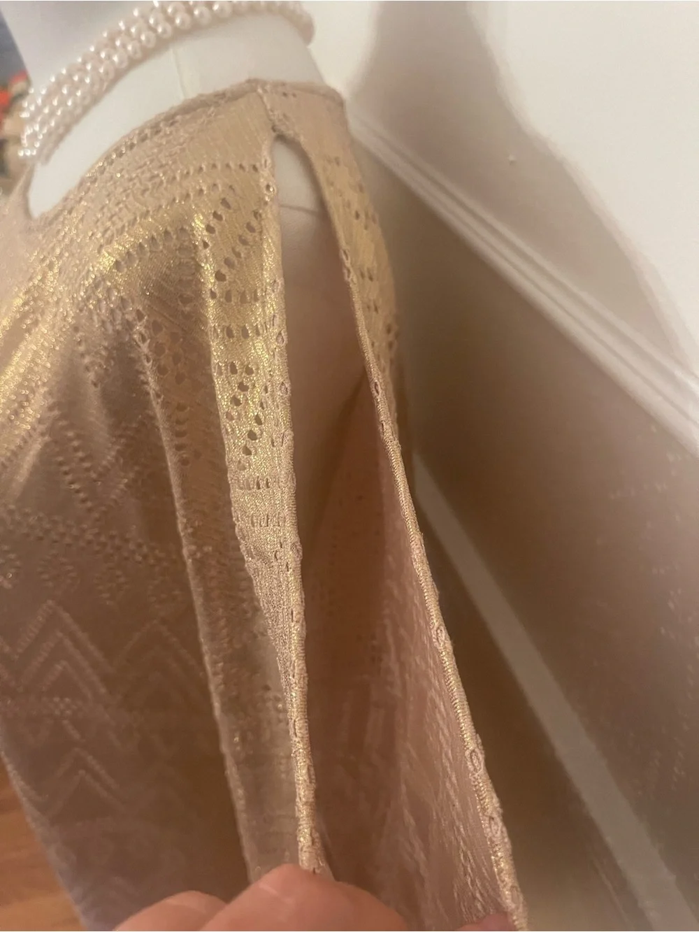 Lilly Pulitzer Gold Crochet Fringe Cover-Up